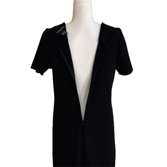 Chelsea & Theodore Black Pink Embroidered Floral Short Sleeve Shift Dress Size 6 - Picture 6 of 12